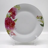 8 Inch Pink Rose Flower Plate